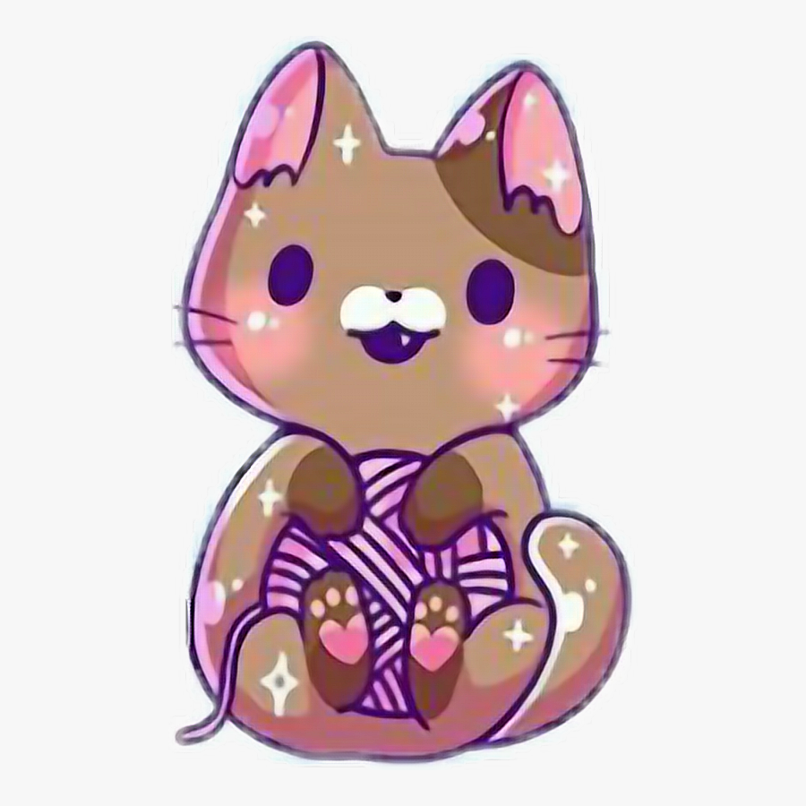 Transparent Cute Cat Clipart - Kawaii Cute Cat Drawing, Transparent Clipart