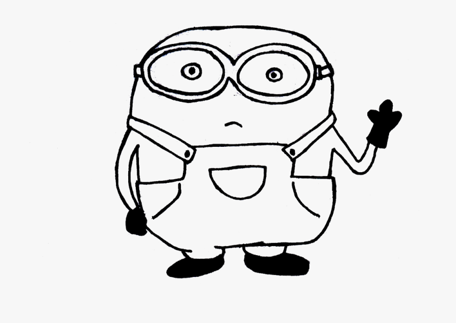 Minion Bob Lineart - Cartoon, Transparent Clipart