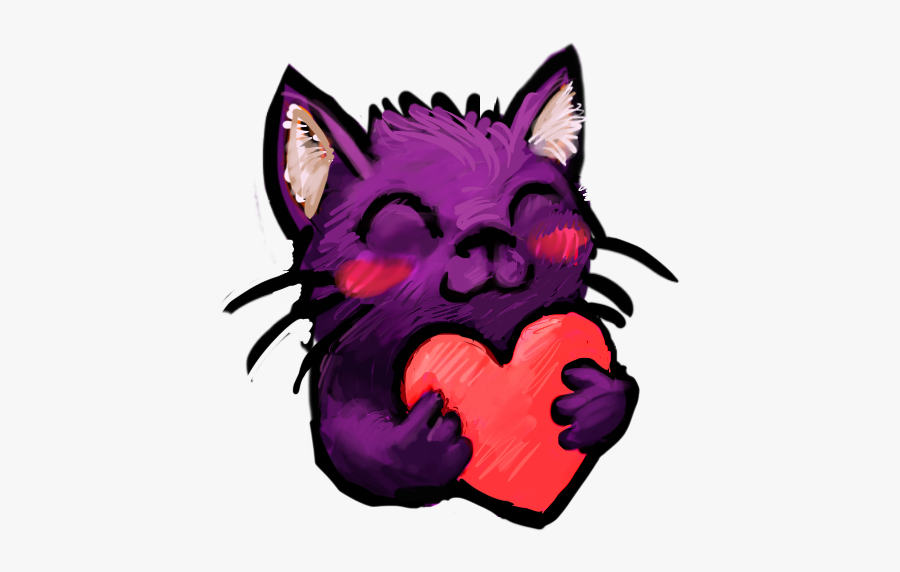 Cat Love Purple Like, Transparent Clipart