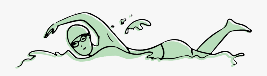 Swimming Illustration For Seniors, Transparent Clipart
