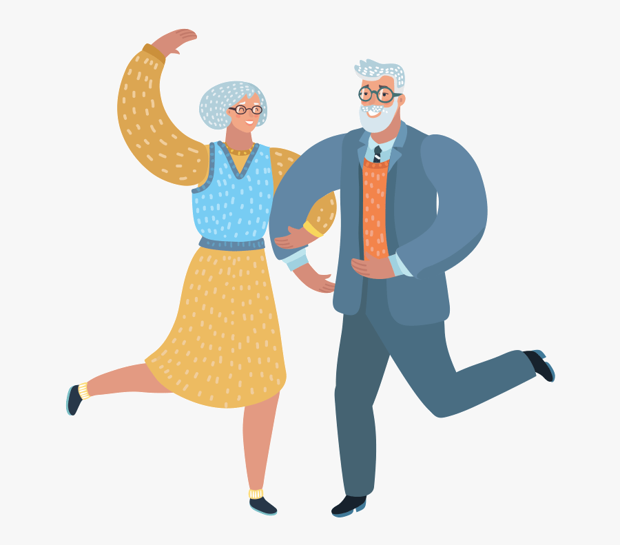 Happy Elderly Illustration, Transparent Clipart