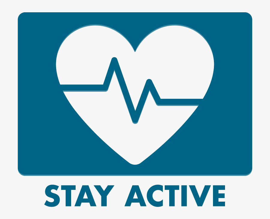 Stay Active Button - Heart, Transparent Clipart