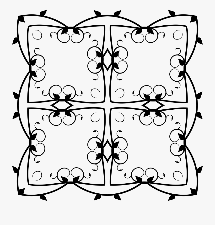 This Free Icons Png Design Of Line Art Flourish Banner - Mandalas Faciles Para Colorear, Transparent Clipart