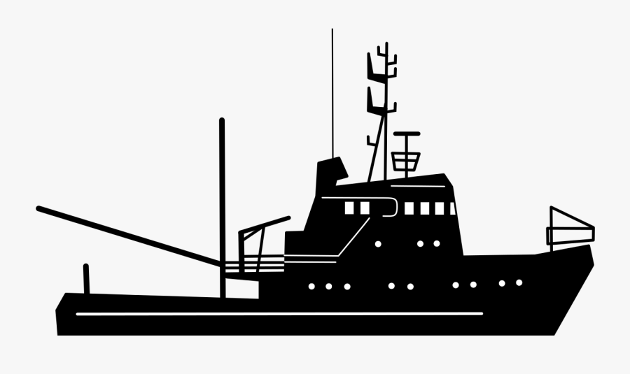 Research Vessel Silhouette, Transparent Clipart