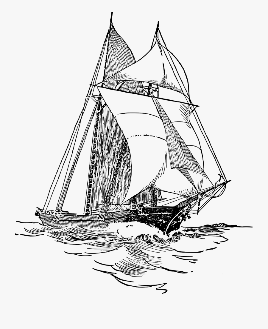 Caravel Drawing Amerigo Vespucci - Sail Boat Line Drawing, Transparent Clipart