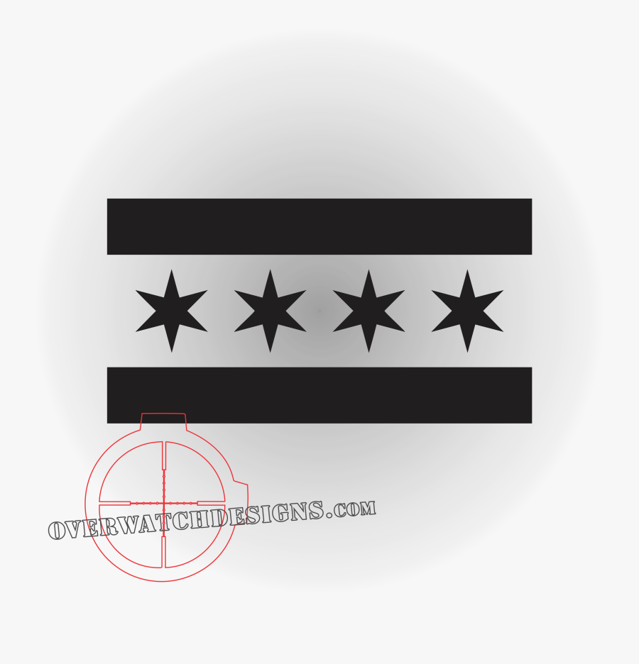 Invasion Star American Flag Cut Out Decal - Chicago, Transparent Clipart