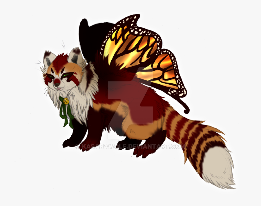 Butterfly Red Panda Paypal Adopt Auction Gone By Kasarawolf - Illustration, Transparent Clipart