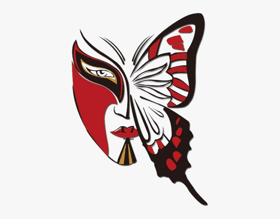 #mask #butterfly #face #red #ftestickers - Vẽ Mặt Nạ Hình Con Bướm, Transparent Clipart
