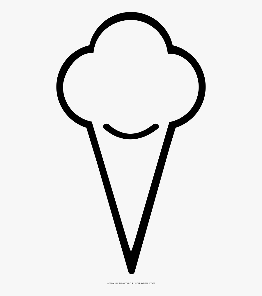 Ice Cream Cone Coloring Page - Line Art, Transparent Clipart