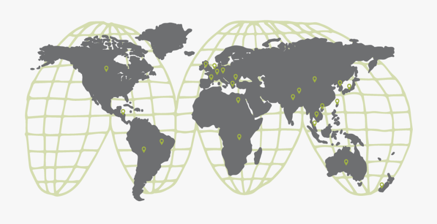 Map Of The World Showing Distributions Of Graduates - World Map Vector Minimalist, Transparent Clipart