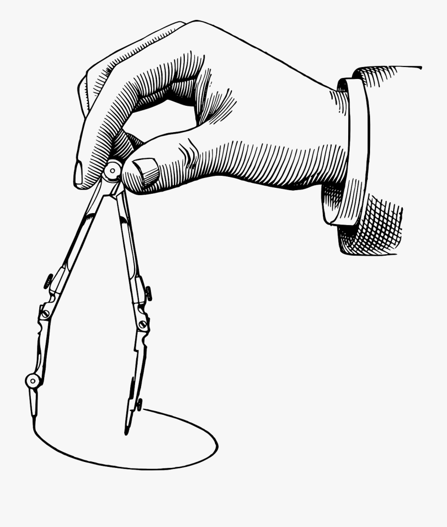 Mano Con Compas - Compass And Straightedge, Transparent Clipart