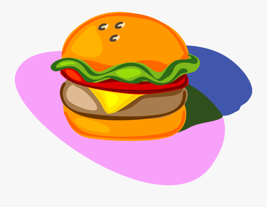 Vector Hamburger Junk Food, Transparent Clipart