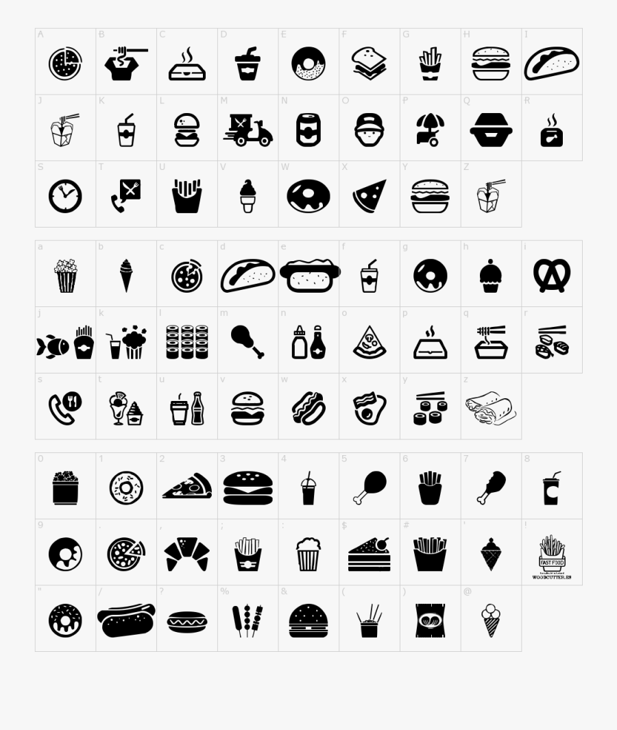 Fast Food Icons Font - Fast Food Icon Png, Transparent Clipart