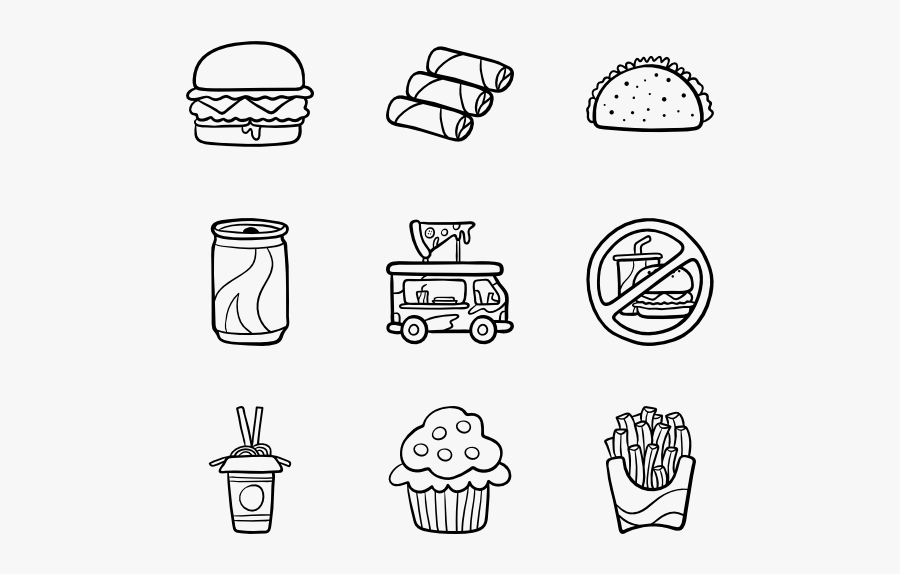 Chalk Food Png - Hand Drawn Food Icon Png, Transparent Clipart