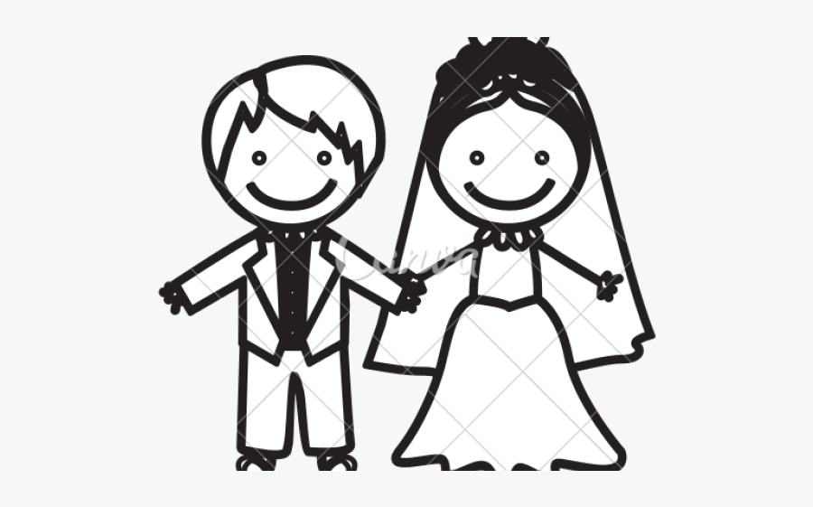 Cartoon Picture Of Wedding Couple - Icon Bride, Transparent Clipart