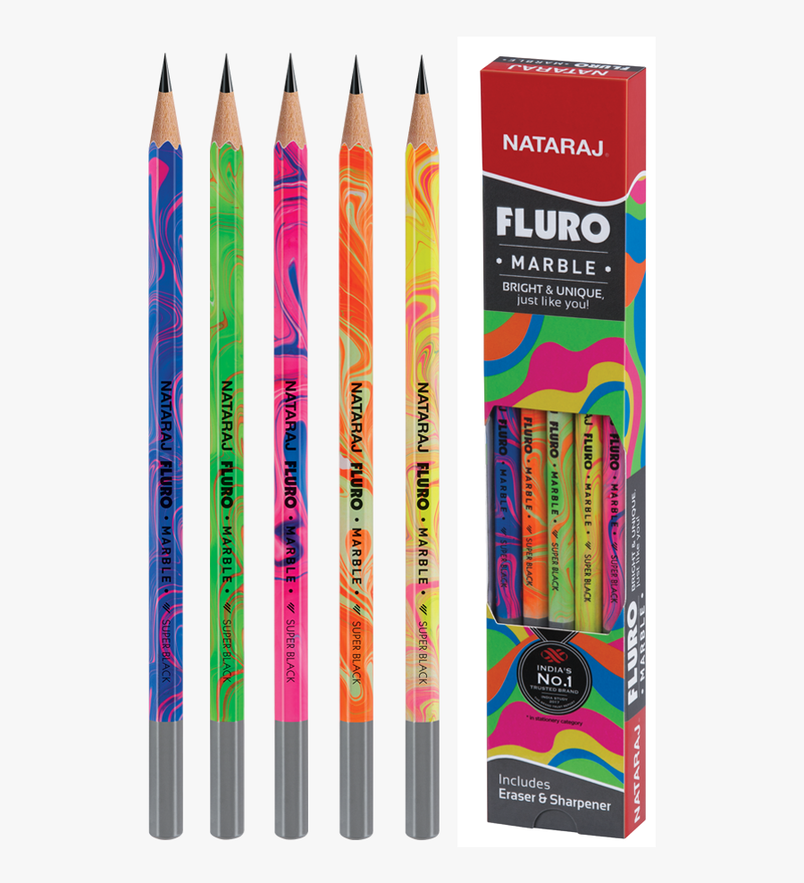 Fluro Marble Pencils - Nataraj Fluro Marble Pencil, Transparent Clipart