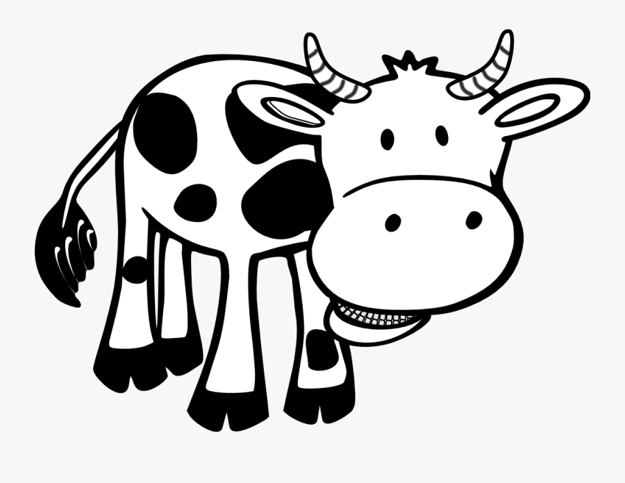 Cow Black White Line Hunky Dory Svg Colouringbook - Cow Clip Art Black And White, Transparent Clipart