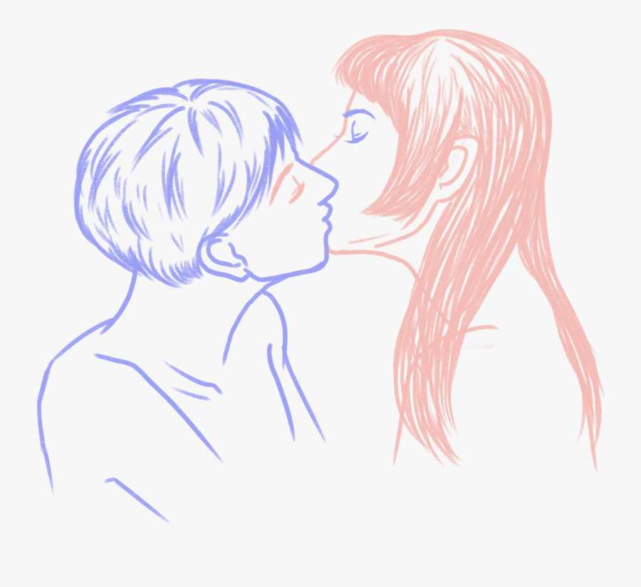 Transparent Boy And Girl Kissing Clipart - القبلات المرسومة, Transparent Clipart