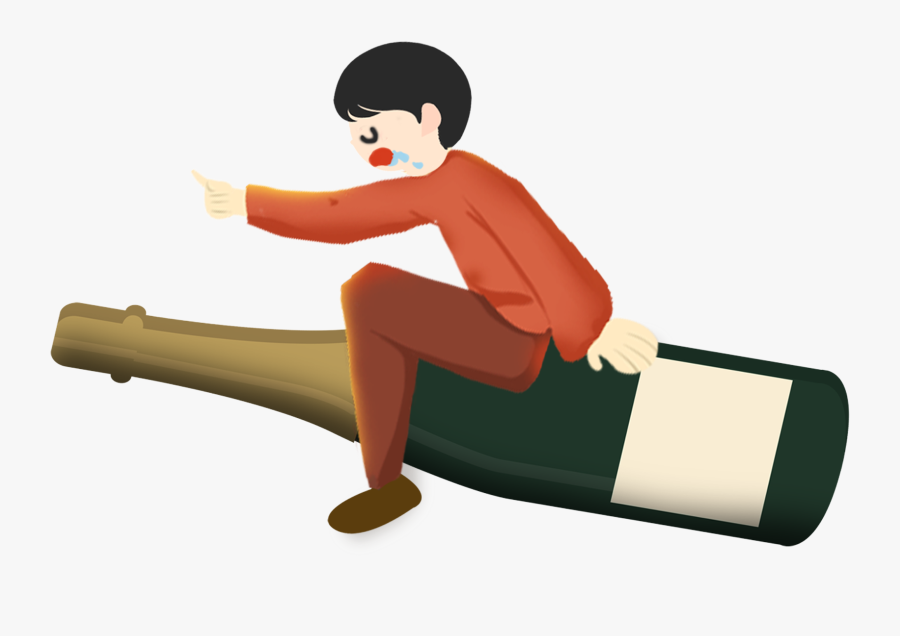 Transparent Wine Bottle Clip Art - วาด คน เมา การ์ตูน, Transparent Clipart
