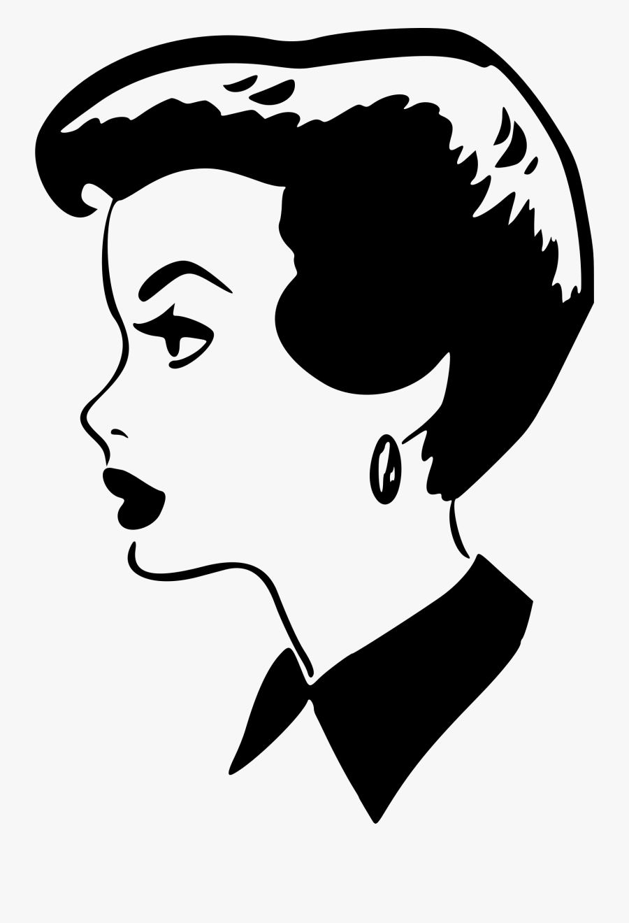 Clip Art Clipart Lady S Big - Lady's Head In Profile 6, Transparent Clipart
