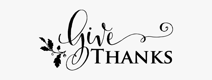 Give Thanks Clipart - Calligraphy, Transparent Clipart