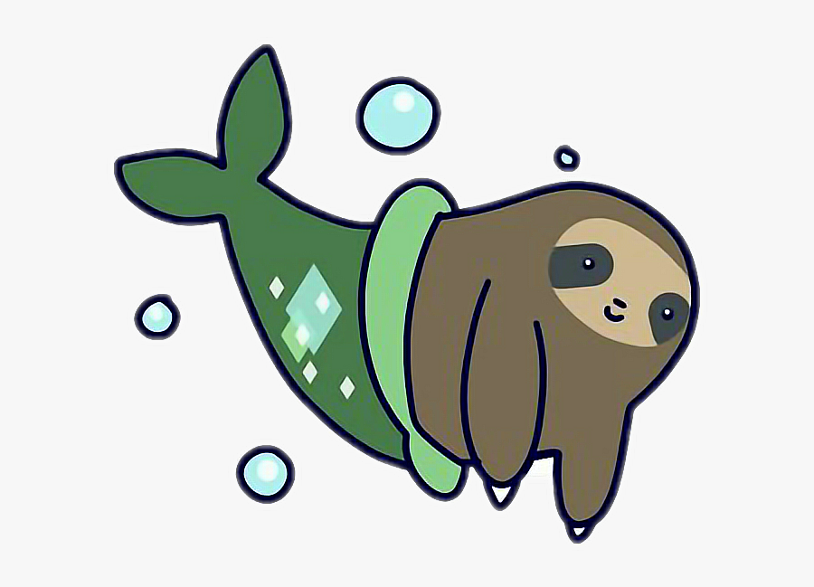 #sirena #perezoso #agua #colombia #amor #limdo #hermoso - Mermaid Sloth, Transparent Clipart