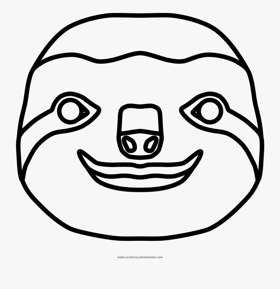 Moderno Pereza Para Colorear Molde - Line Art, Transparent Clipart