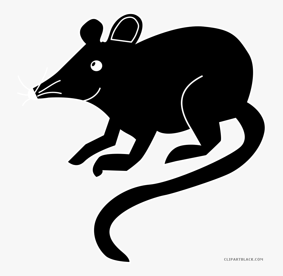 Mouse Silhouette Animal Free Black White Clipart Images - Silueta De Un Raton, Transparent Clipart
