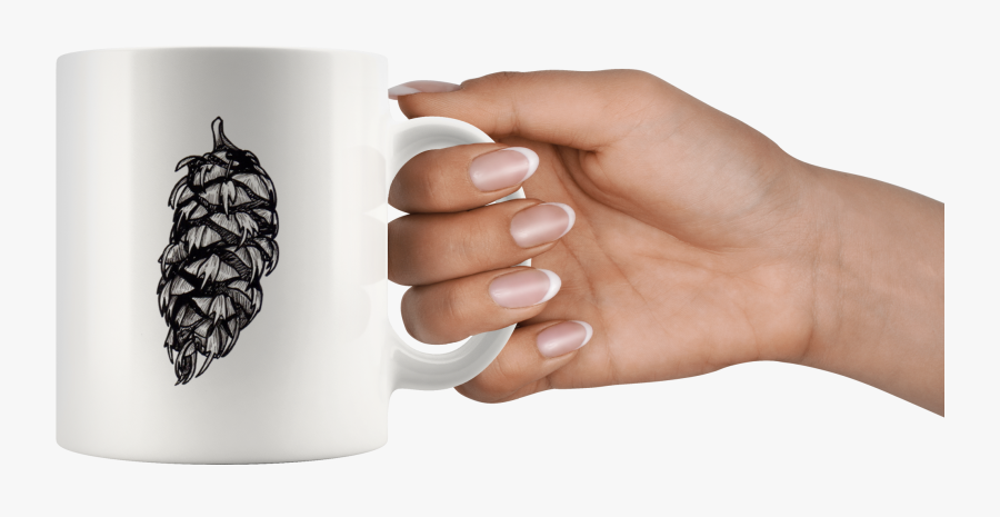 Pine Cone Ceramic Mug / Black And White Pine Cone/ - Mug, Transparent Clipart
