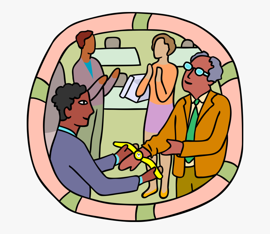 Vector Illustration Of Office Retirement Party With - Cartoon, Transparent Clipart