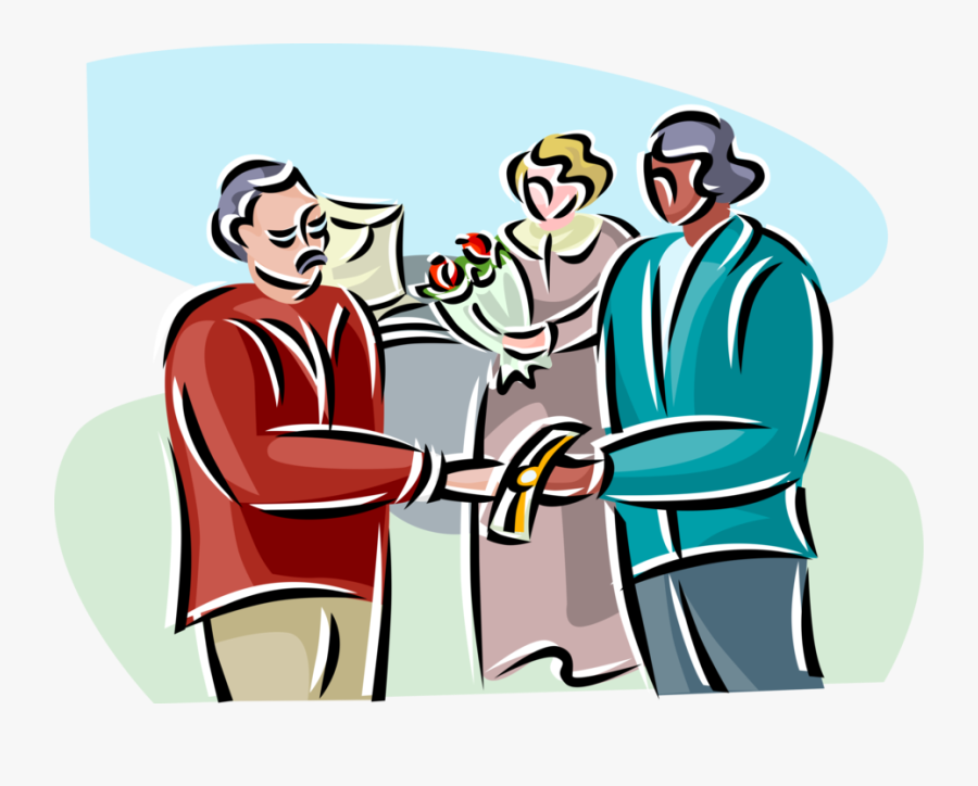 Vector Illustration Of Office Retirement Party With - Cartoon, Transparent Clipart