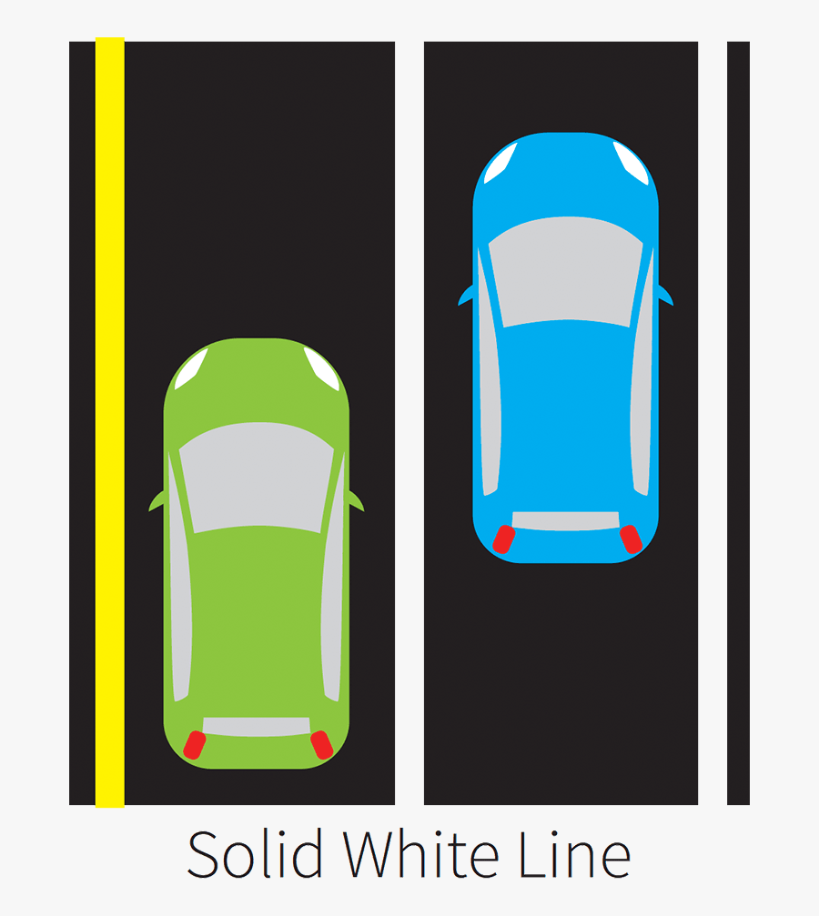 Single Solid White Line - Pavement Single Solid White Line, Transparent Clipart