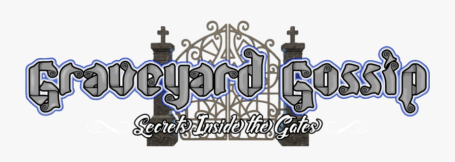 Graveyard Gossip Banner W Cemetery Gates - Illustration, Transparent Clipart