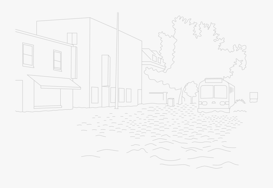 Line Drawing Of Green Street, Transparent Clipart