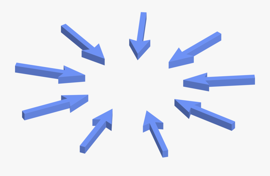 Blue,angle,material - Arrows Pointing To Center, Transparent Clipart