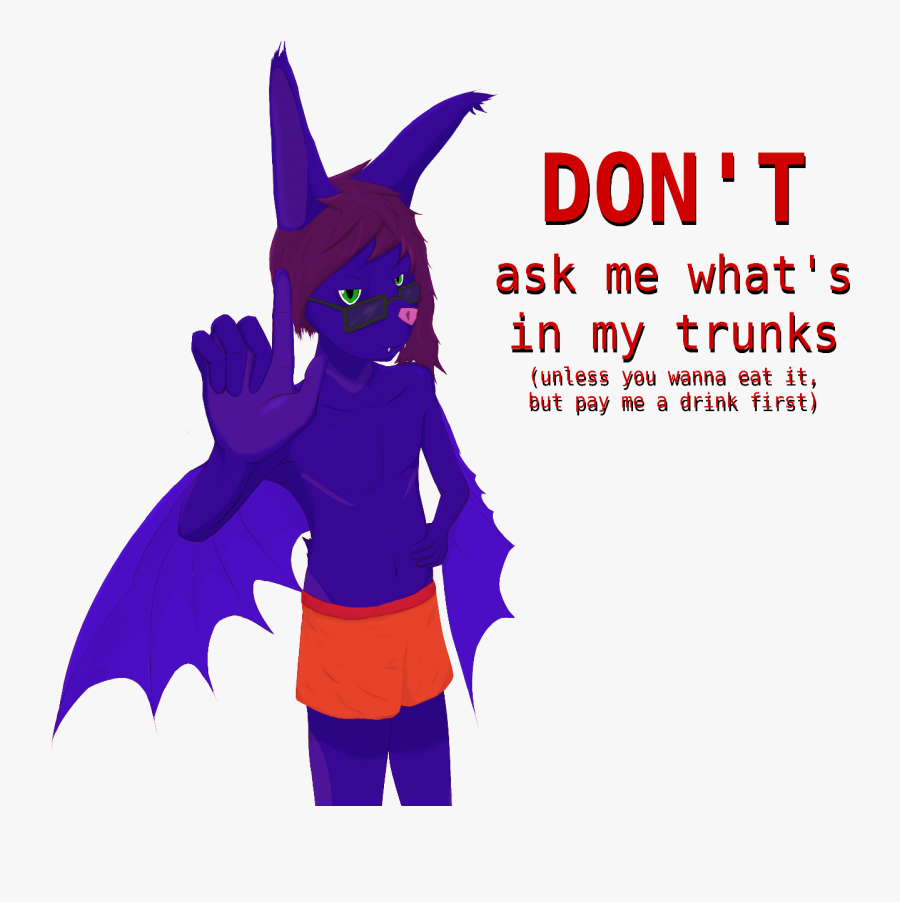Blue Bat Anthro Pointing A Finger At You To Tell You - Cartoon, Transparent Clipart