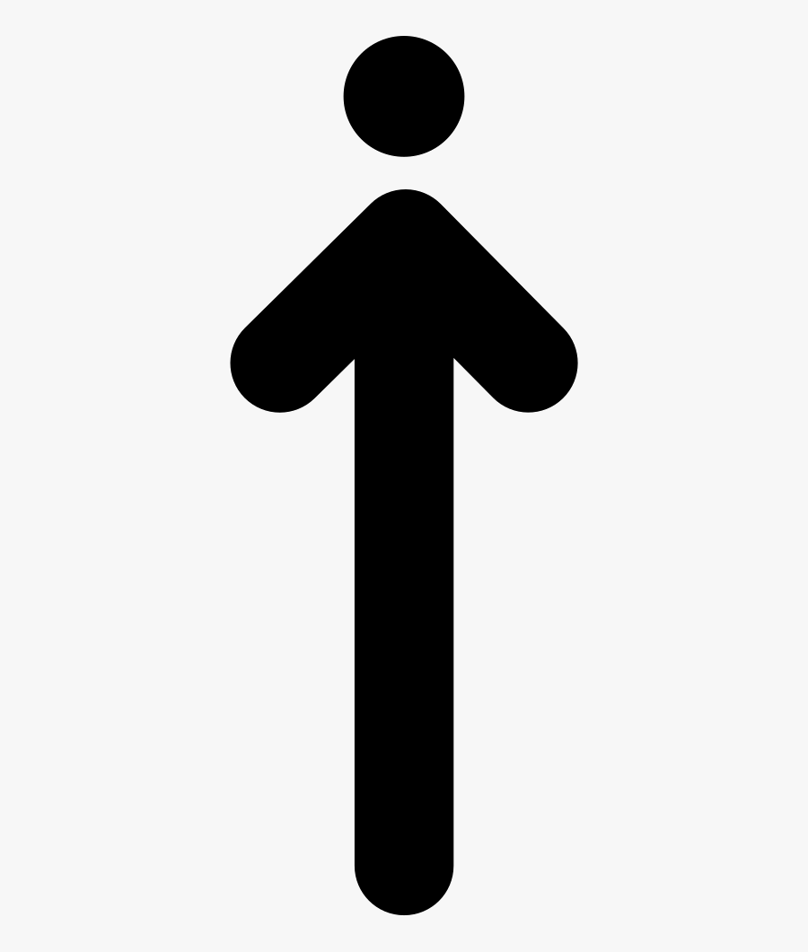 Up Straight Arrow Pointing A Dot - Arrow Pointing A Dot, Transparent Clipart