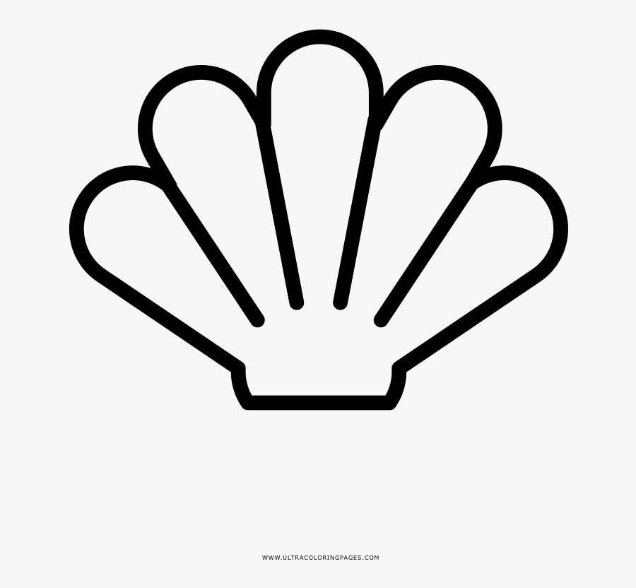 Clams Clipart Coloring Page - Dibujo Almeja, Transparent Clipart