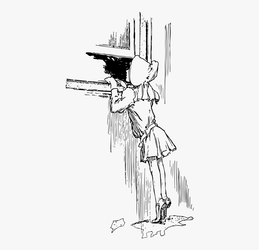 Peeking Out The Window - Peeking Out Window Cartoon, Transparent Clipart