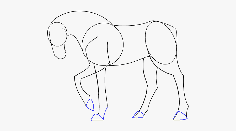 How To Draw Simple Horse - Easy Sketch Horses Drawing, Transparent Clipart