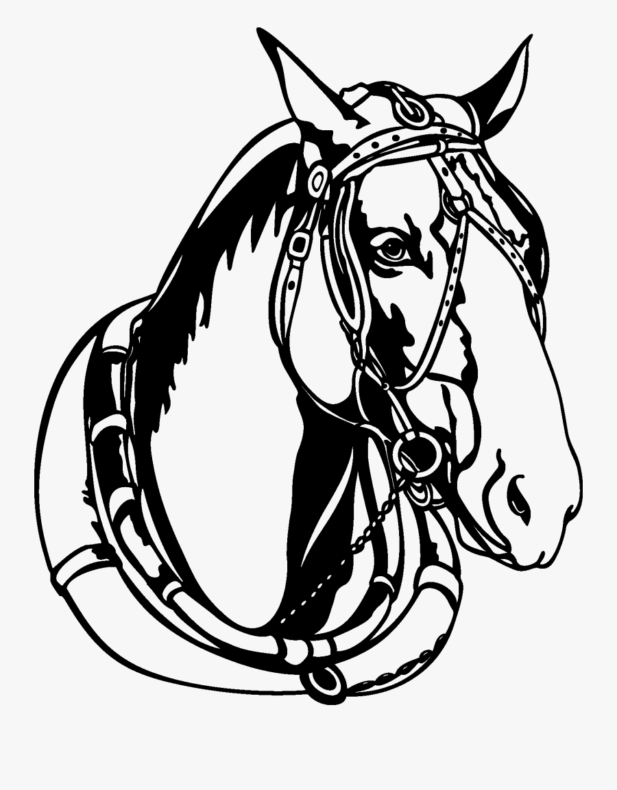 Horse Head Silhouette Png - Horse Head With Reins Clip Art, Transparent Clipart