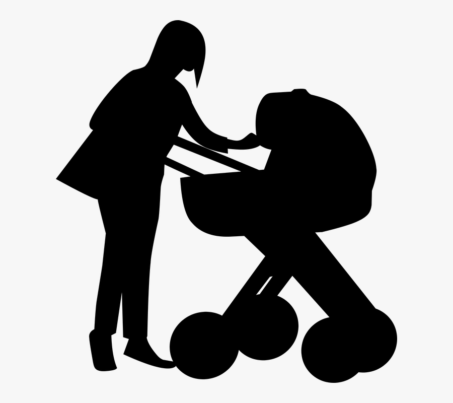Baby Carriage Icon Pram Stroller Silhouette Vector - Stroller Silhouette Png, Transparent Clipart
