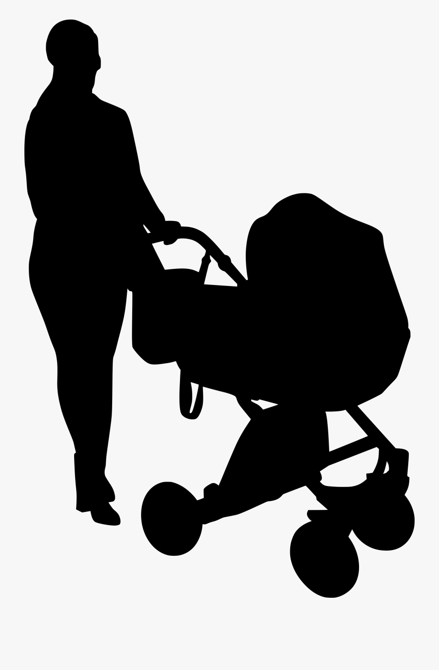 Baby Carriage Clip Art Black And White, Transparent Clipart