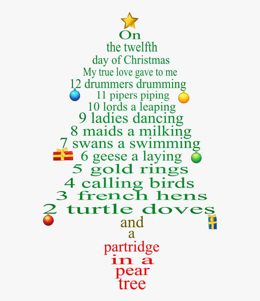 12 Days Of Christmas Lyric - Illustration, Transparent Clipart