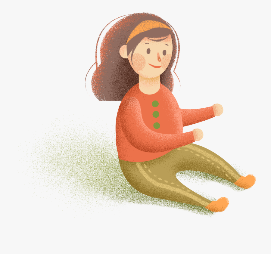 Hand Drawn Cartoon Cute Girl Png And Psd - Cartoon, Transparent Clipart