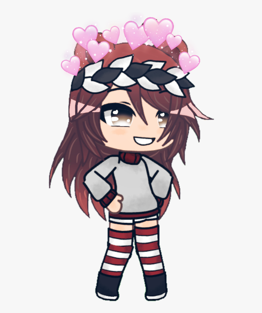 #cute #girl #editedbyme #tomboy #bored #heart #crown - Gacha Girl Tomboy, Transparent Clipart