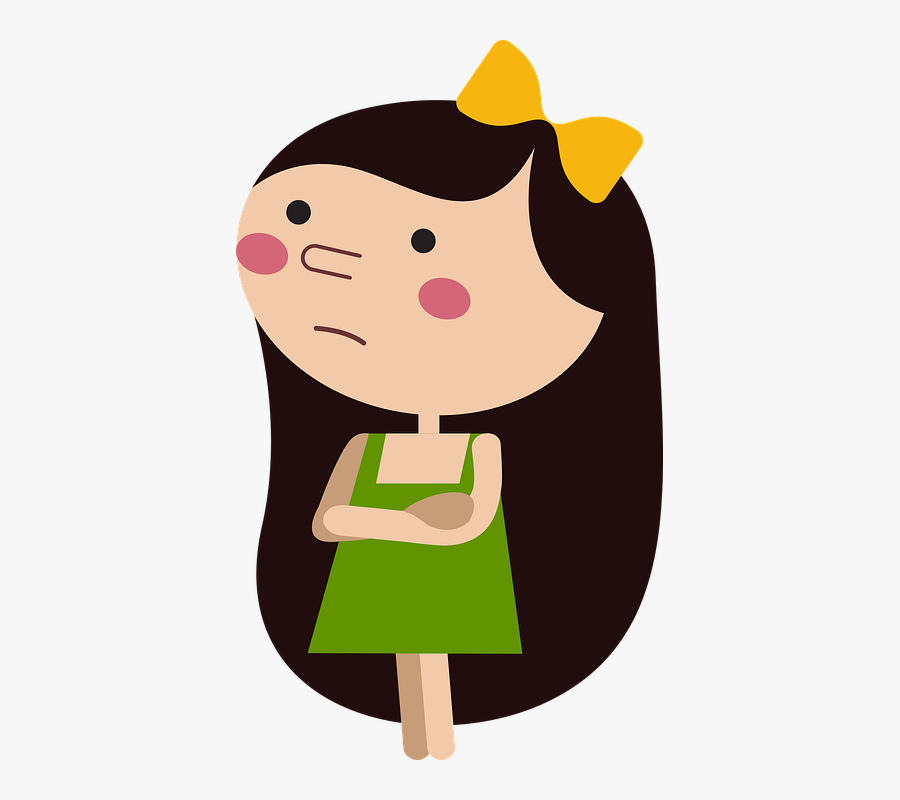 Cute, Girl, Child, Kid, Children, Childhood, Princess - Cute Sad Girl Cartoon, Transparent Clipart
