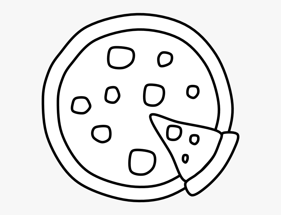 Pizza, Pie, Slice, Pepperoni, Black And White - Circle, Transparent Clipart