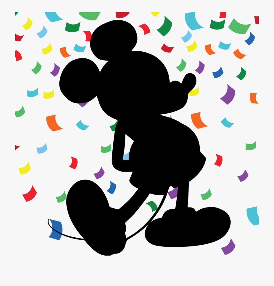 Silhouette Mickey Mouse Outline, Transparent Clipart