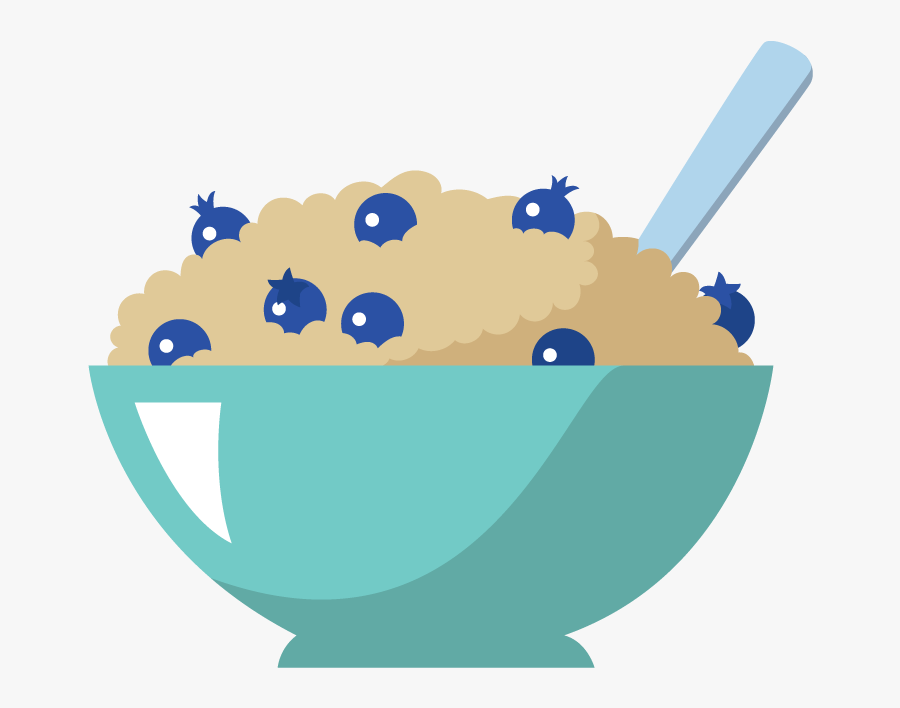 A Bowl Of Oatmeal With Blueberries On Top - Gelato, Transparent Clipart